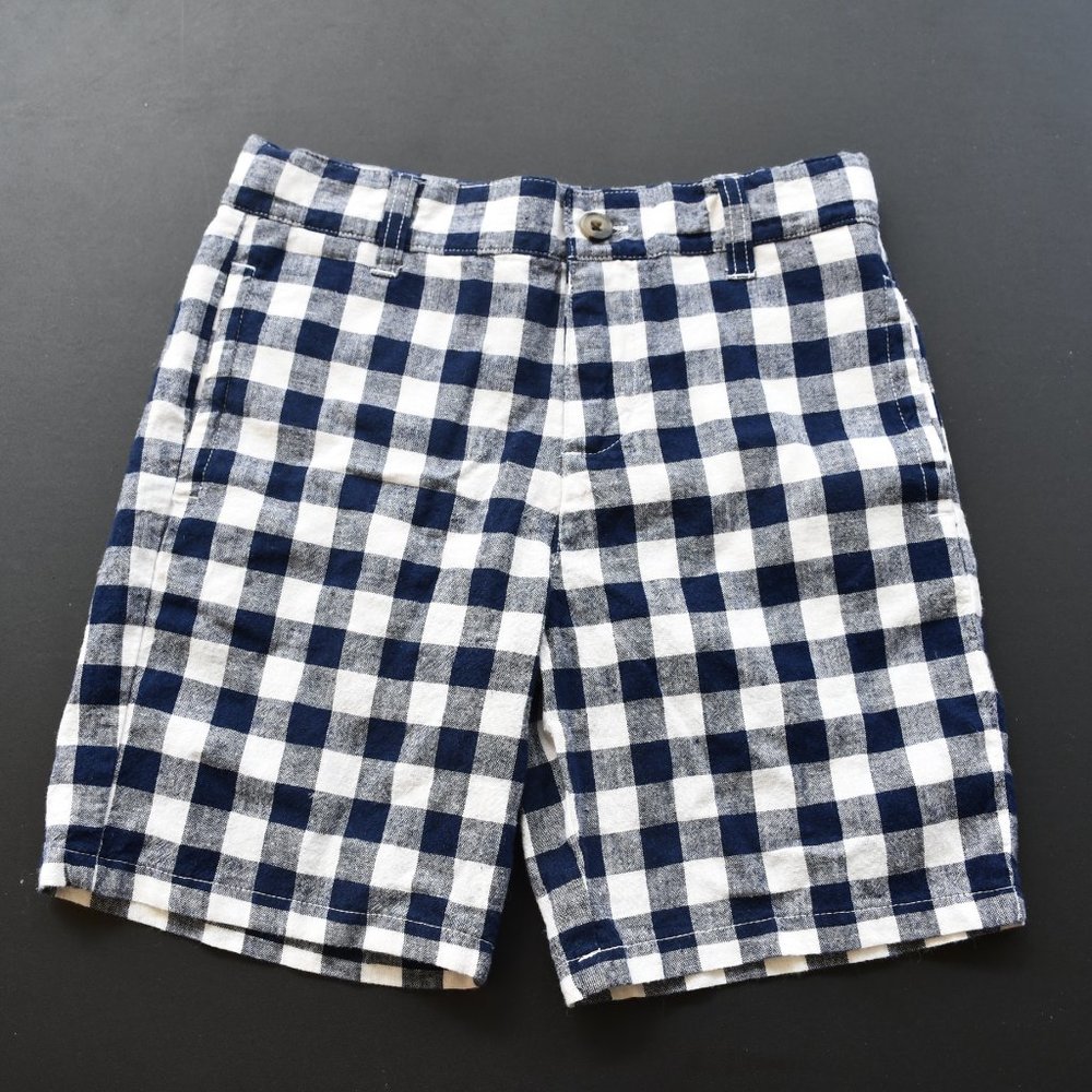 Janie and Jack Navy Gingham Shorts